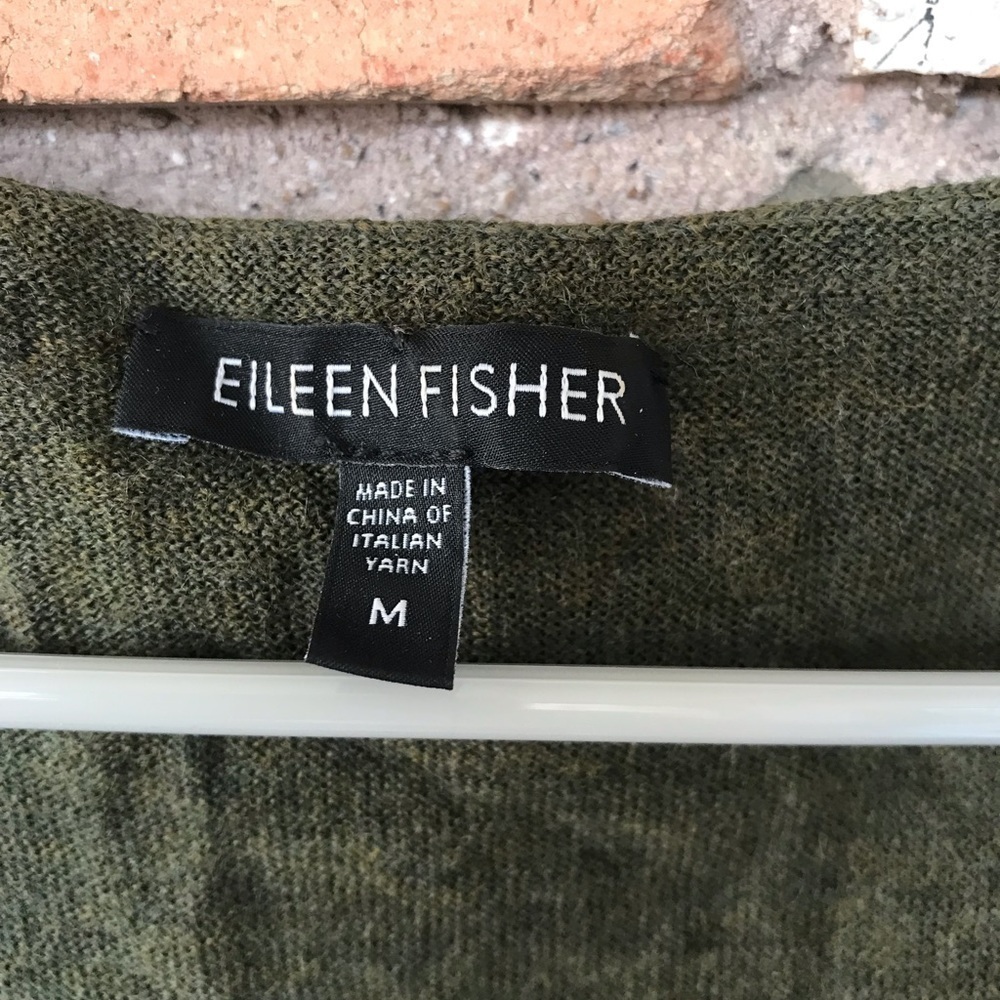 Eileen Fisher Olive Merino Wool Shell Top - Picture 3 of 7